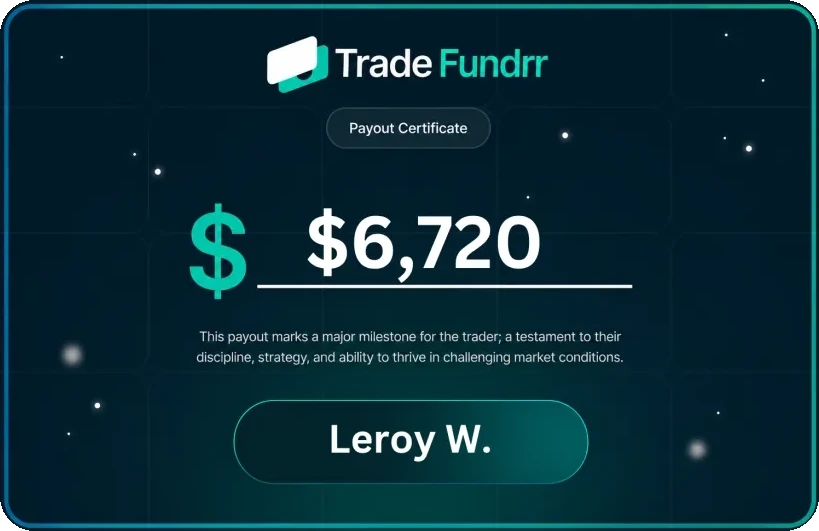 Original TradeFundrr payout certificate 5