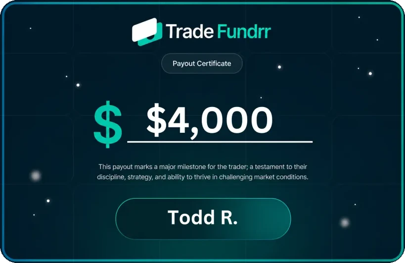 Original TradeFundrr payout certificate 9